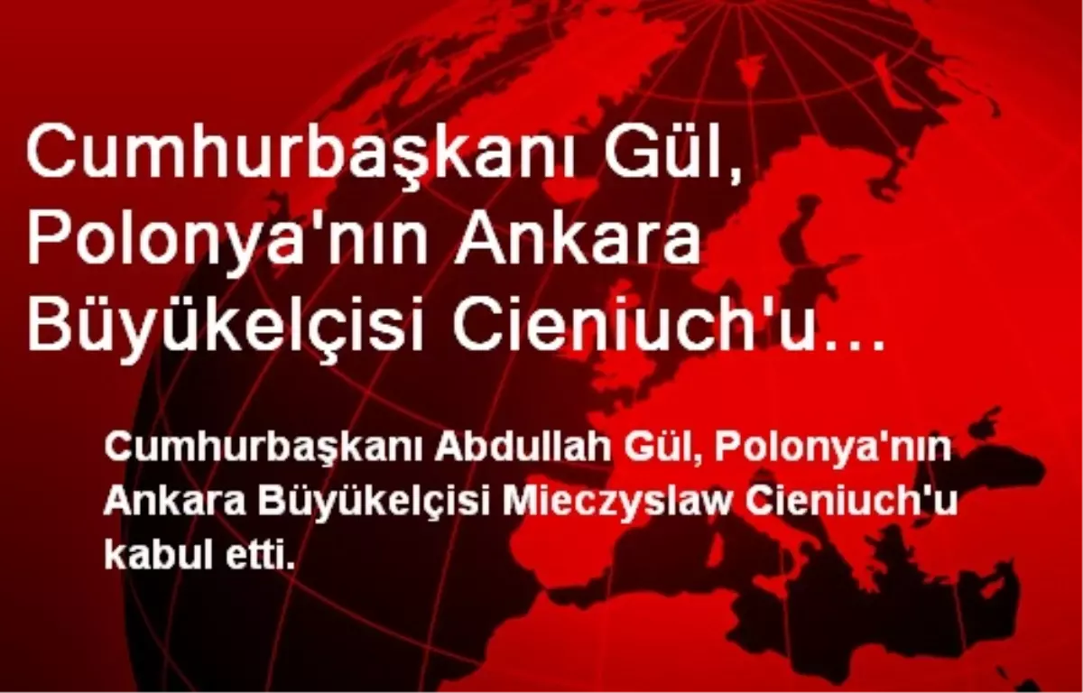 Cumhurbaşkanı Gül, Polonya\'nın Ankara Büyükelçisi Cieniuch\'u Kabul Etti