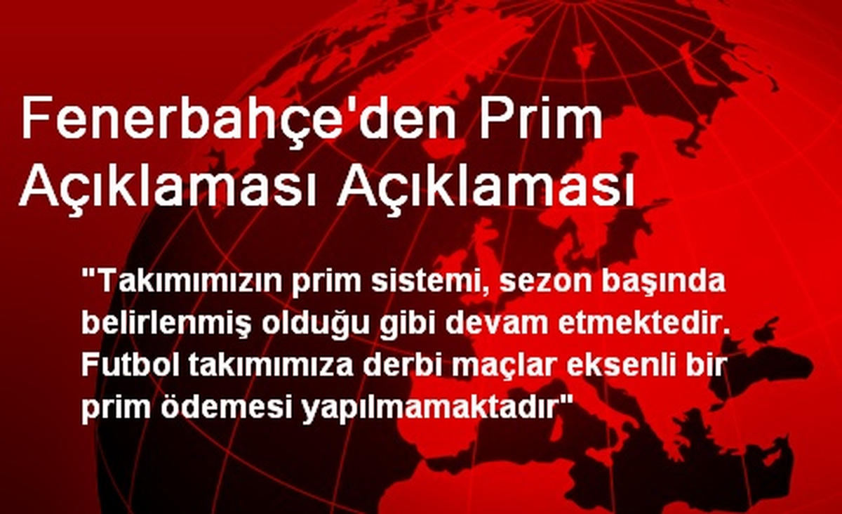 Fenerbahçe\'den Prim Açıklaması Açıklaması