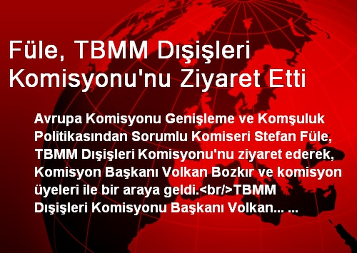 Füle, TBMM Dışişleri Komisyonu\'nu Ziyaret Etti