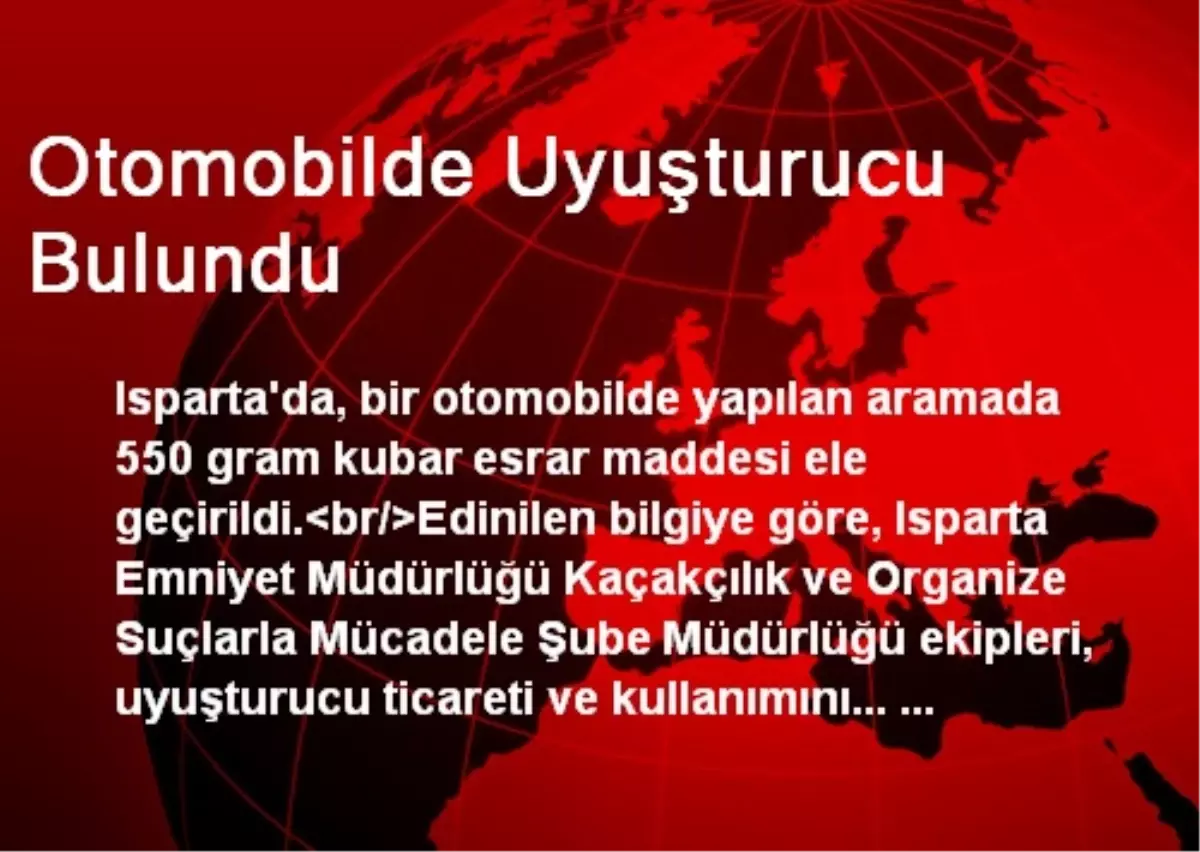 Otomobilde Uyuşturucu Bulundu