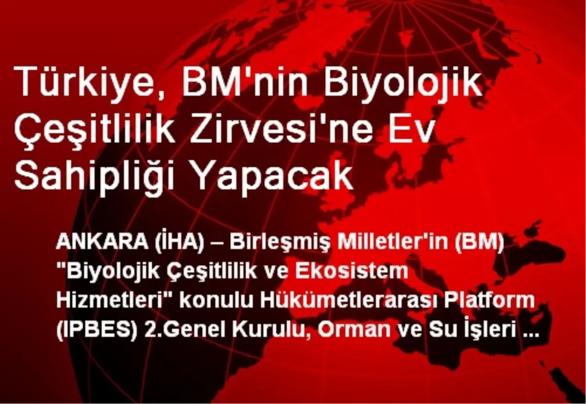 Türkiye, BM\'nin Biyolojik Çeşitlilik Zirvesi\'ne Ev Sahipliği Yapacak