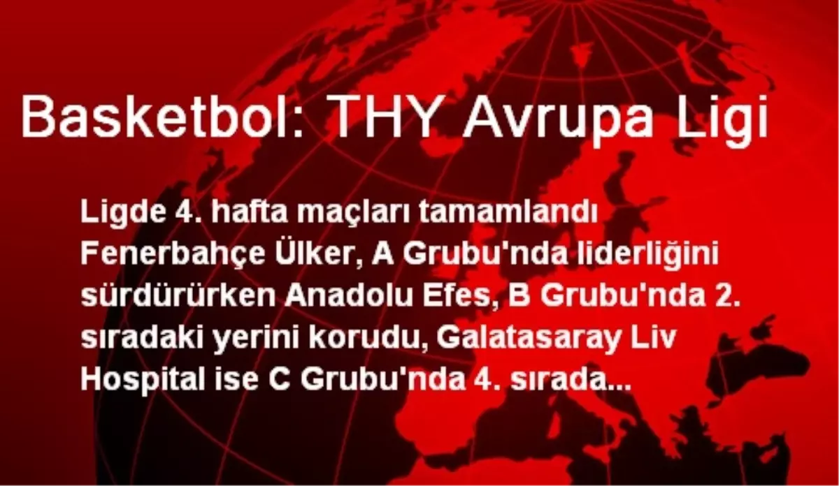 Basketbol: THY Avrupa Ligi