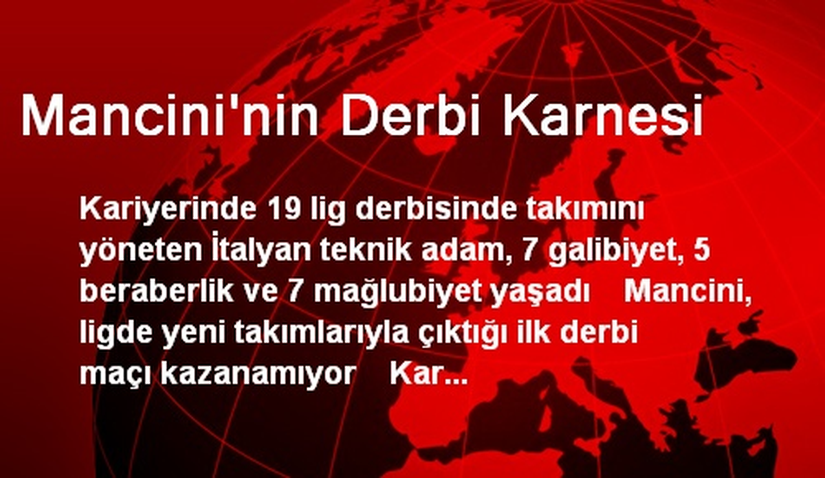 Mancini\'nin Derbi Karnesi