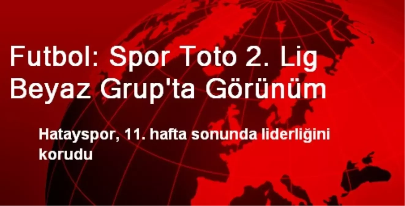 Futbol: Spor Toto 2. Lig Beyaz Grup\'ta Görünüm