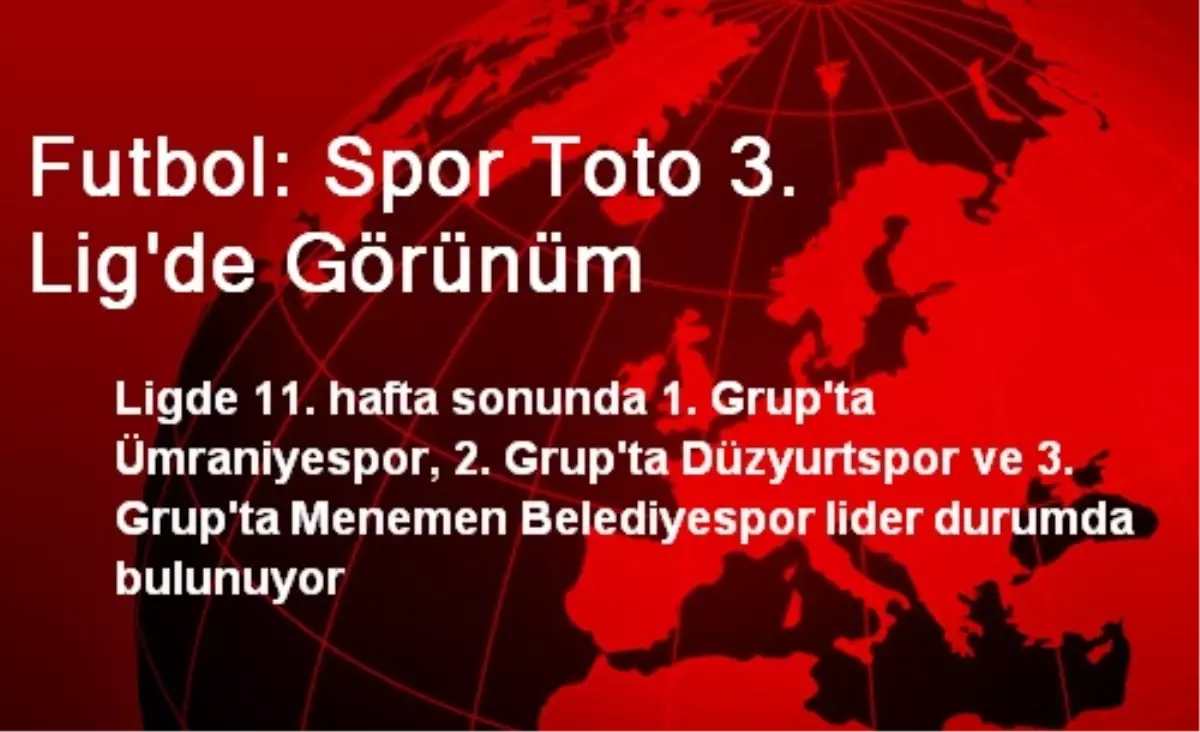 Futbol: Spor Toto 3. Lig\'de Görünüm