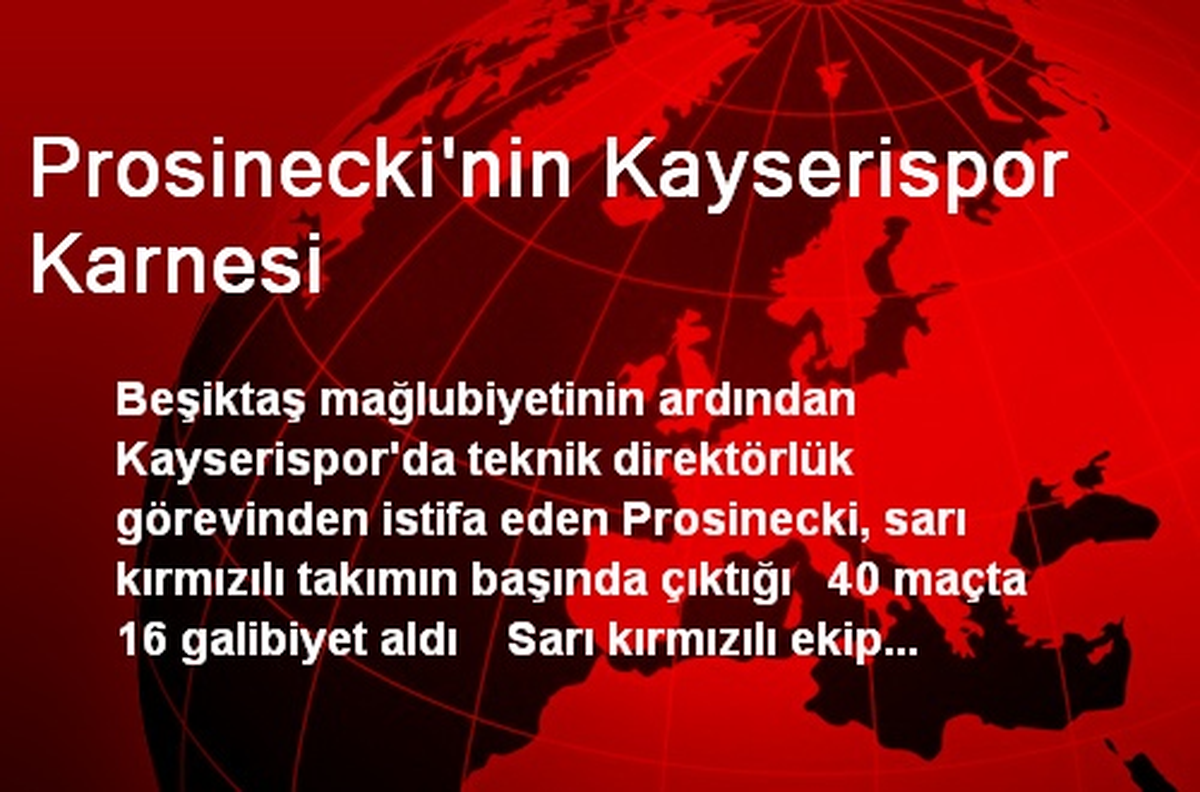Prosinecki\'nin Kayserispor Karnesi