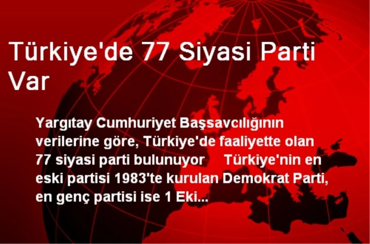 Türkiye\'de 77 Siyasi Parti Var