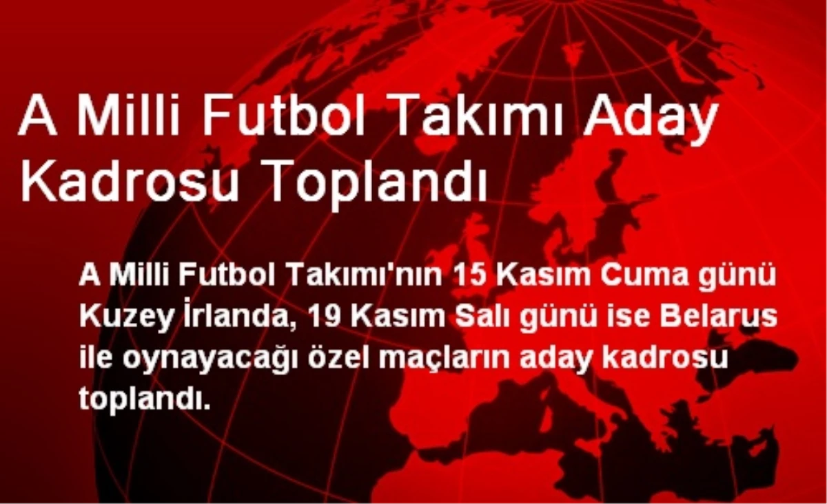 A Milli Futbol Takımı Aday Kadrosu Toplandı