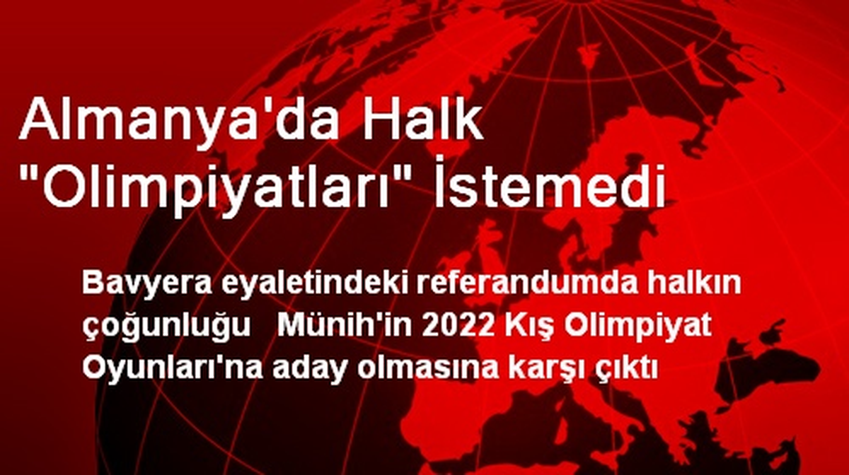 Almanya\'da Halk "Olimpiyatları" İstemedi