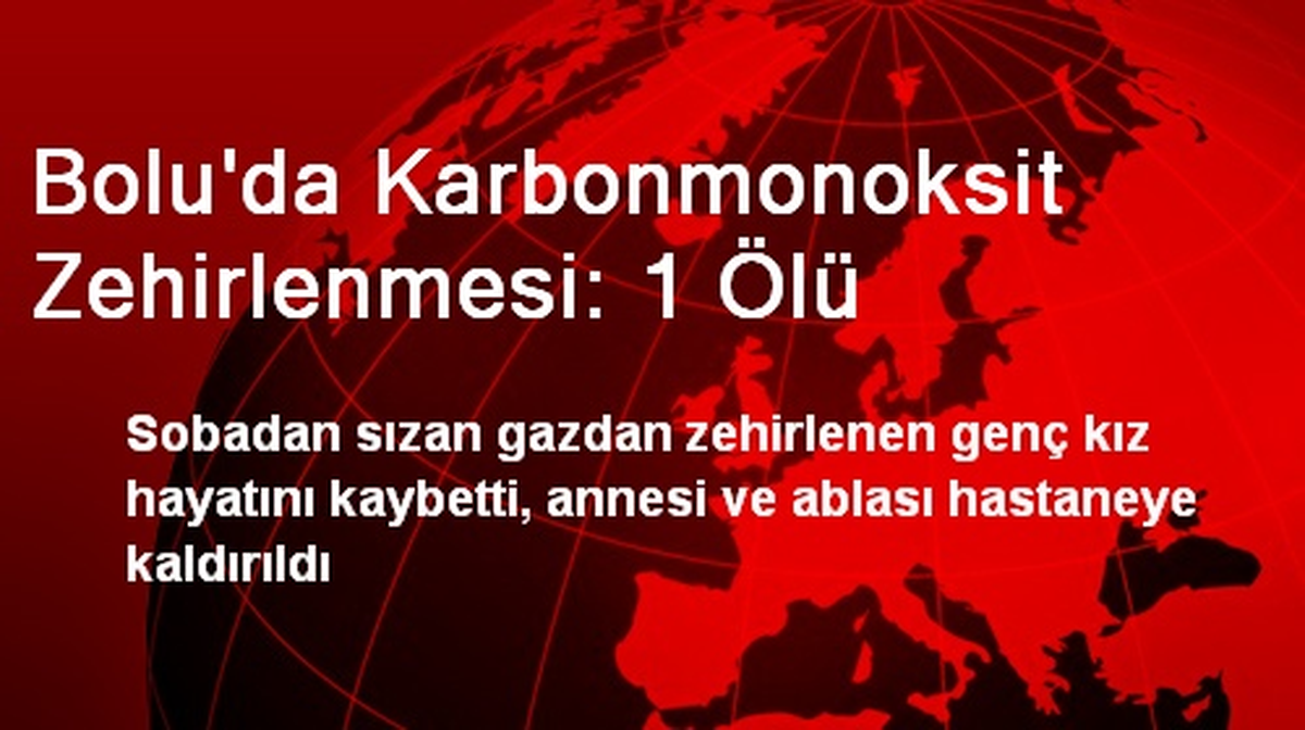 Bolu\'da Karbonmonoksit Zehirlenmesi: 1 Ölü