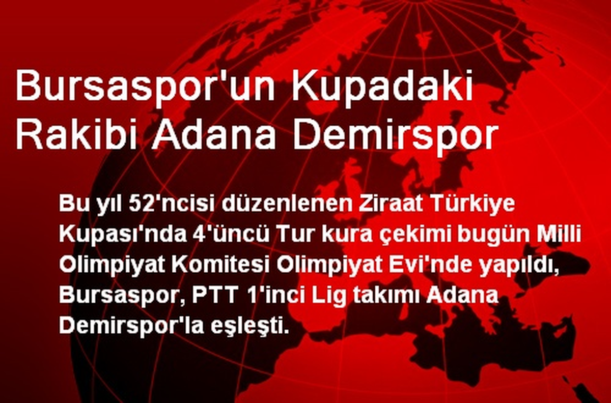 Bursaspor\'un Kupadaki Rakibi Adana Demirspor