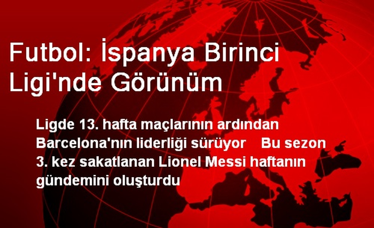 Futbol: İspanya Birinci Ligi\'nde Görünüm