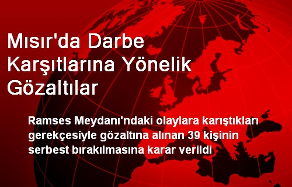 Mısır\'da 39 Darbe Karşıtı Serbest Bırakılacak