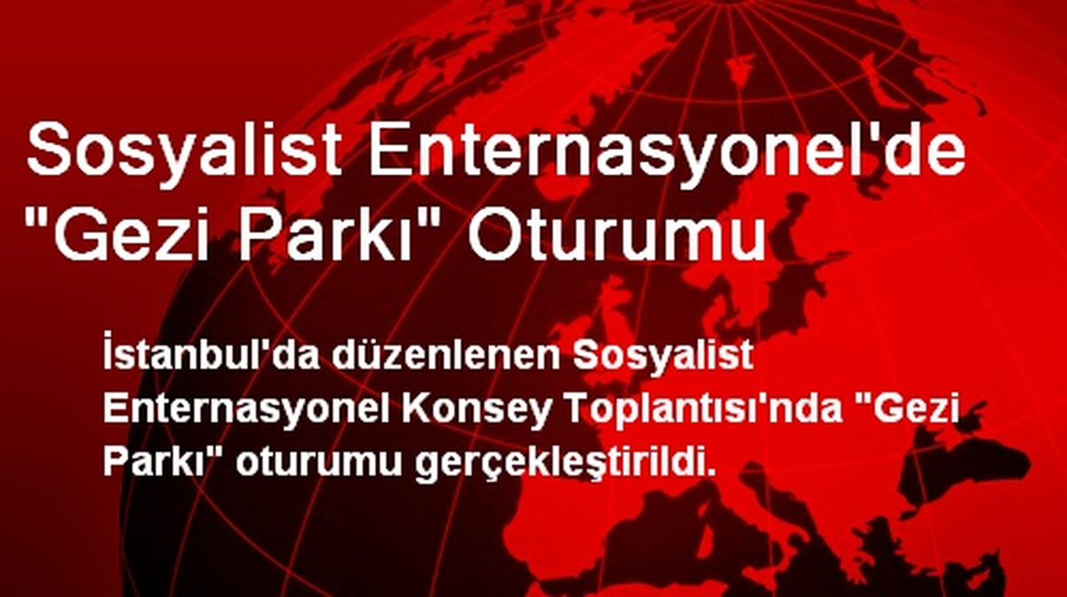 Sosyalist Enternasyonel\'de "Gezi Parkı" Oturumu