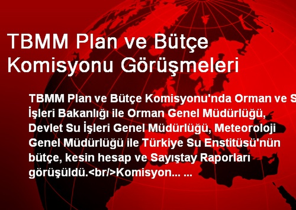 TBMM Plan ve Bütçe Komisyonu Görüşmeleri