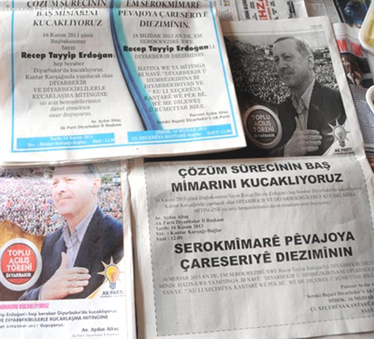 Başbakan Erdoğan İçin Türkçe Kürtçe İlan