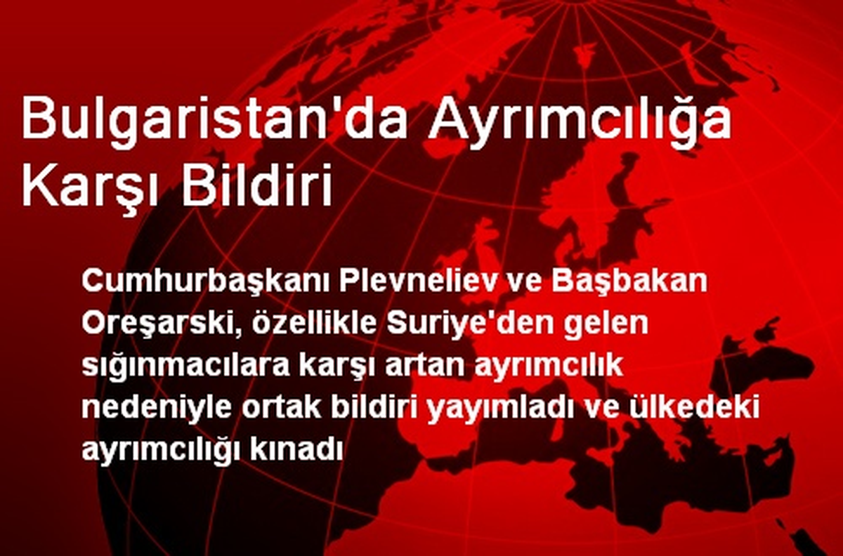 Bulgaristan\'da Ayrımcılığa Karşı Bildiri