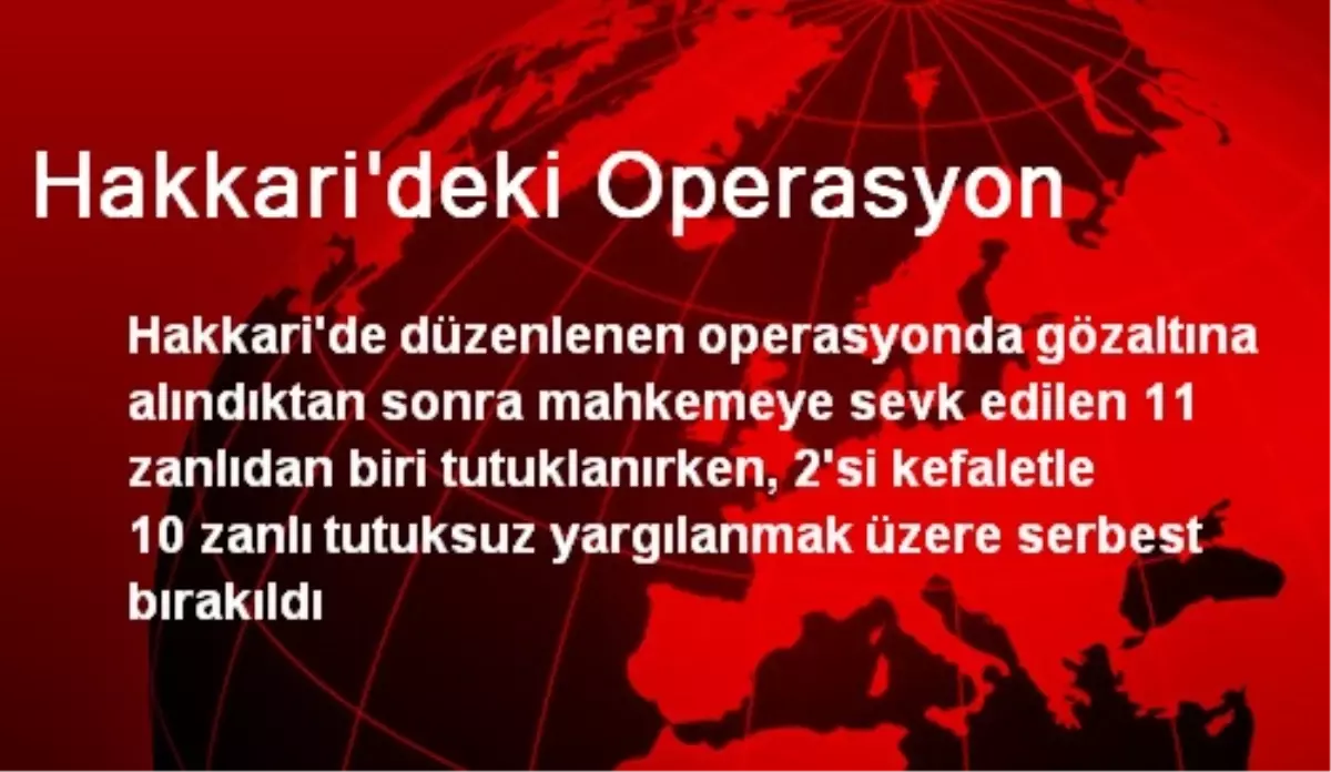 Hakkari\'deki Operasyon