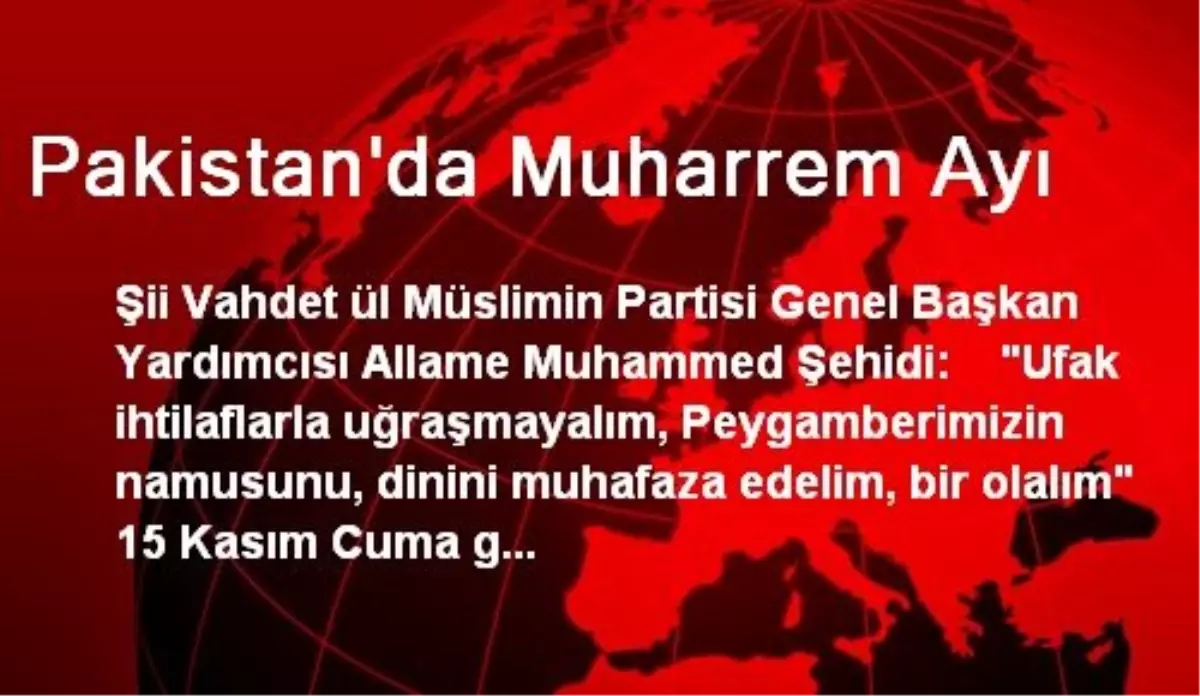 Pakistan\'da Muharrem Ayı