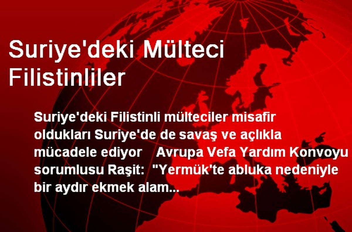 Suriye\'deki Mülteci Filistinliler