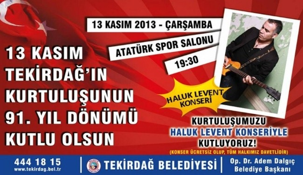 Tekirdağ\'da Haluk Levent Coşkusu