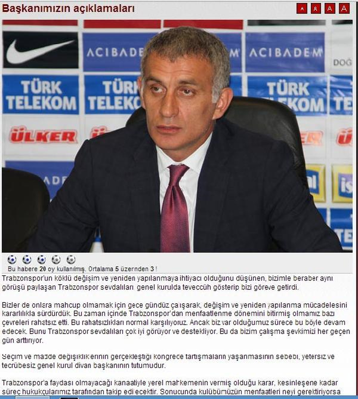 Trabzonspor Başkanı: "Mahkeme Sürecini Bekleyeceğiz"