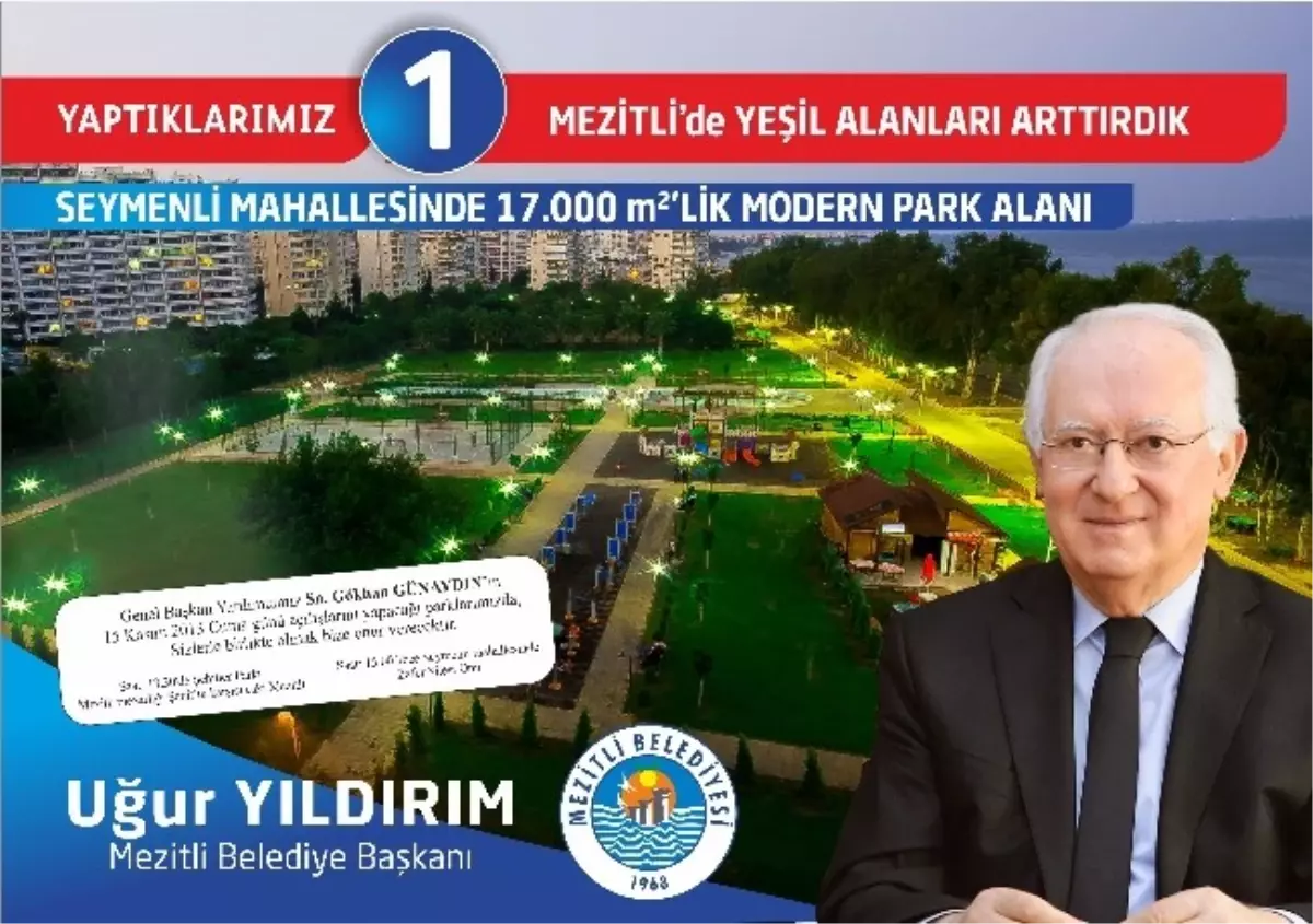 Mezitli\'de 2 Büyük Park Açılıyor