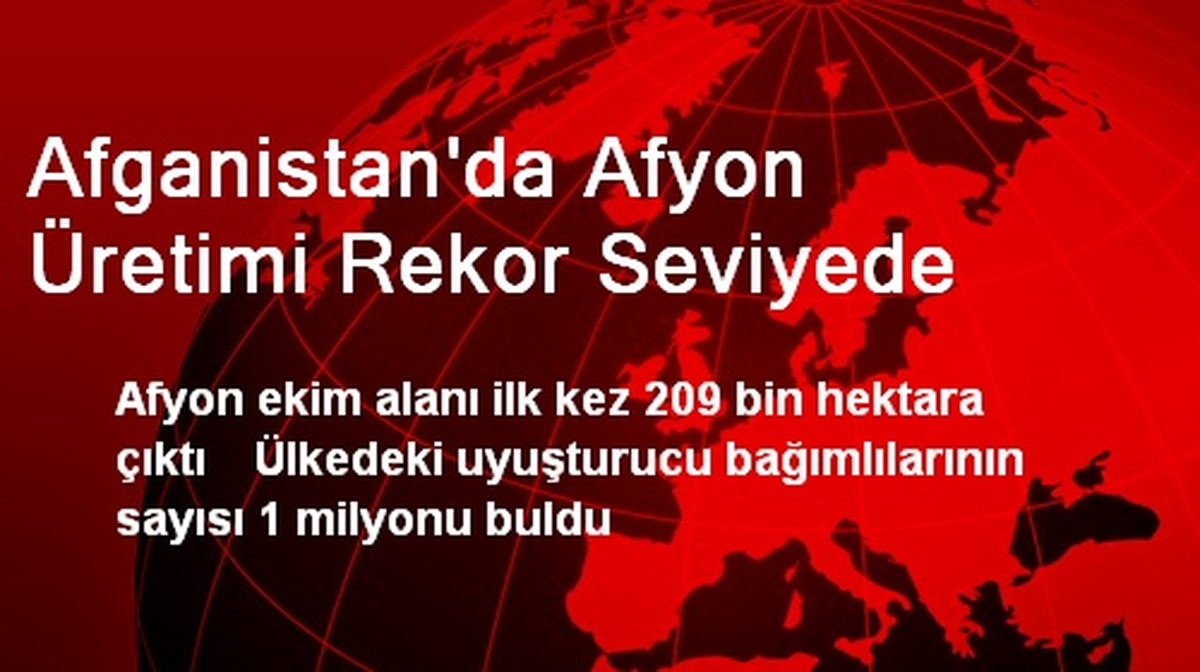 Afganistan\'da Afyon Üretimi Rekor Seviyede