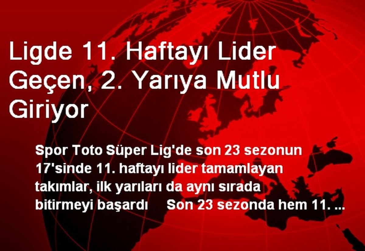 Ligde 11. Haftayı Lider Geçen, 2. Yarıya Mutlu Giriyor