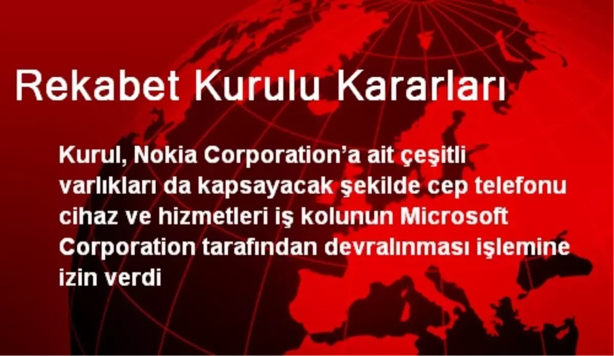 Rekabet Kurulu Kararları