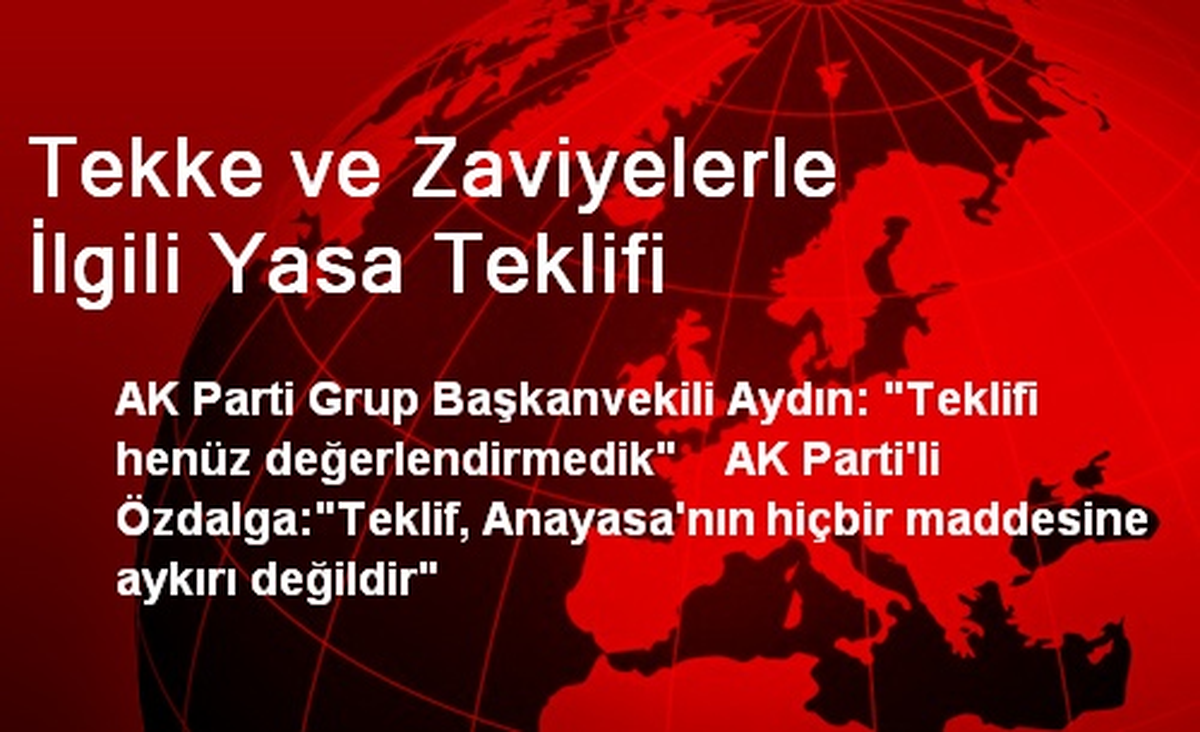 Tekke ve Zaviyelerle İlgili Yasa Teklifi
