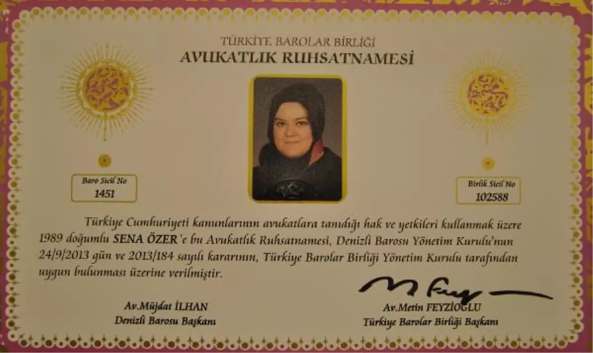 Denizli TSO Başkanının Kızı Türbanıyla Yemin Etti