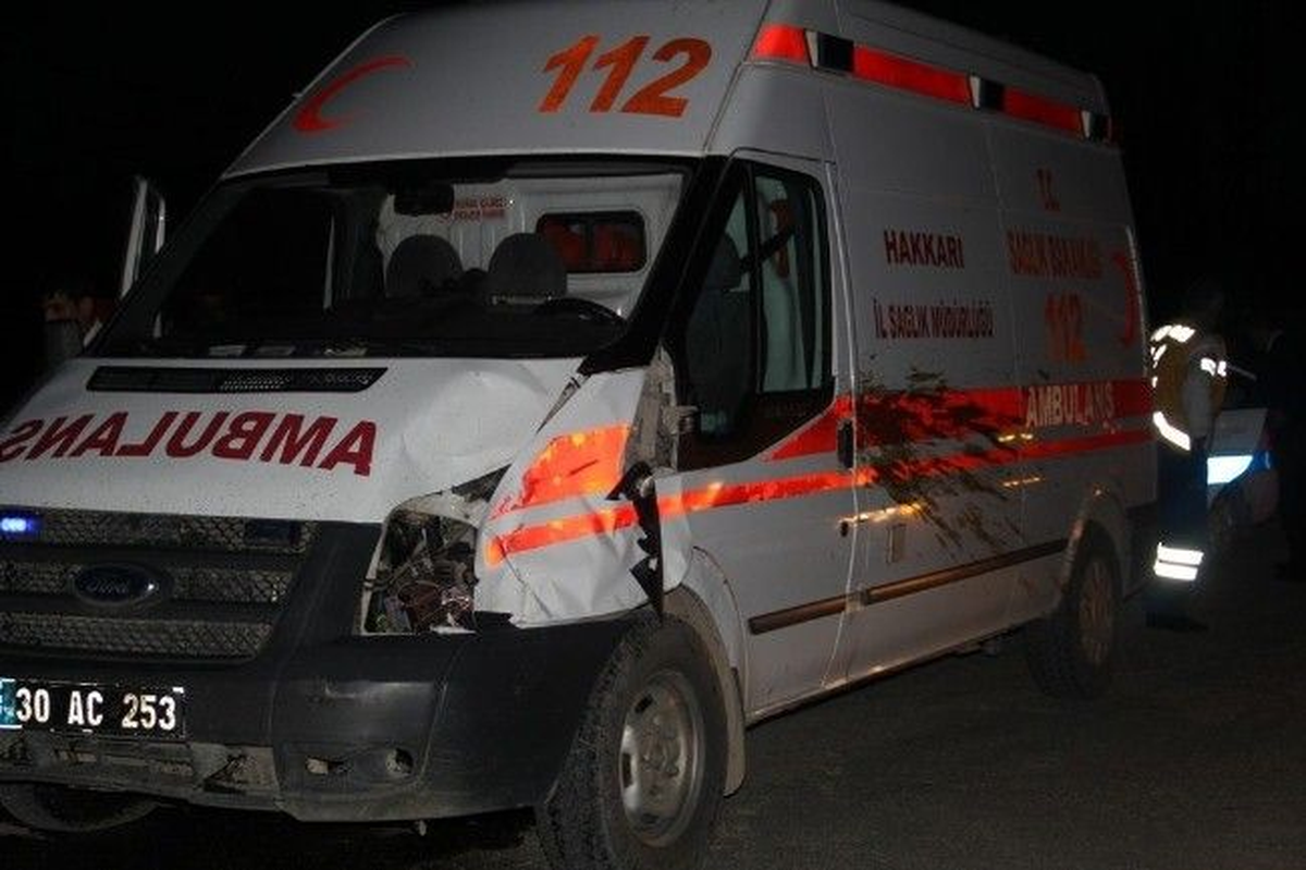 Hasta Taşıyan Ambulans, İneğe Çarptı