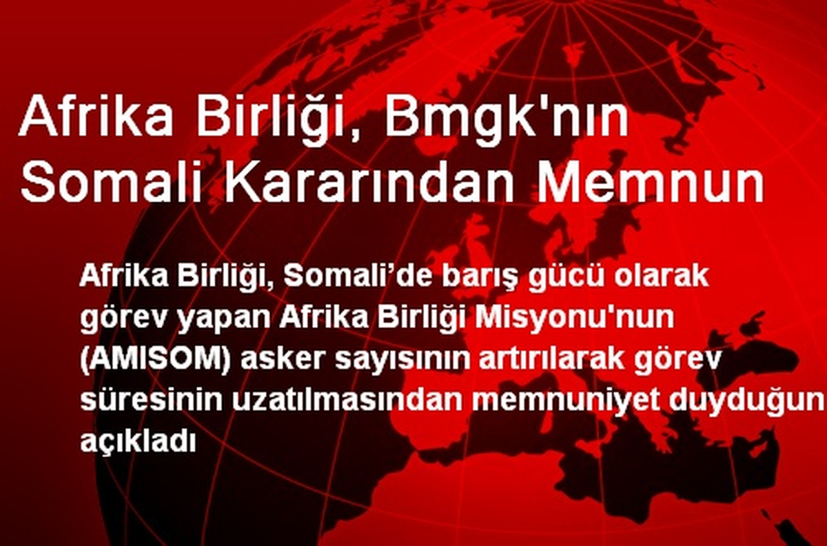 Afrika Birliği, Bmgk\'nın Somali Kararından Memnun