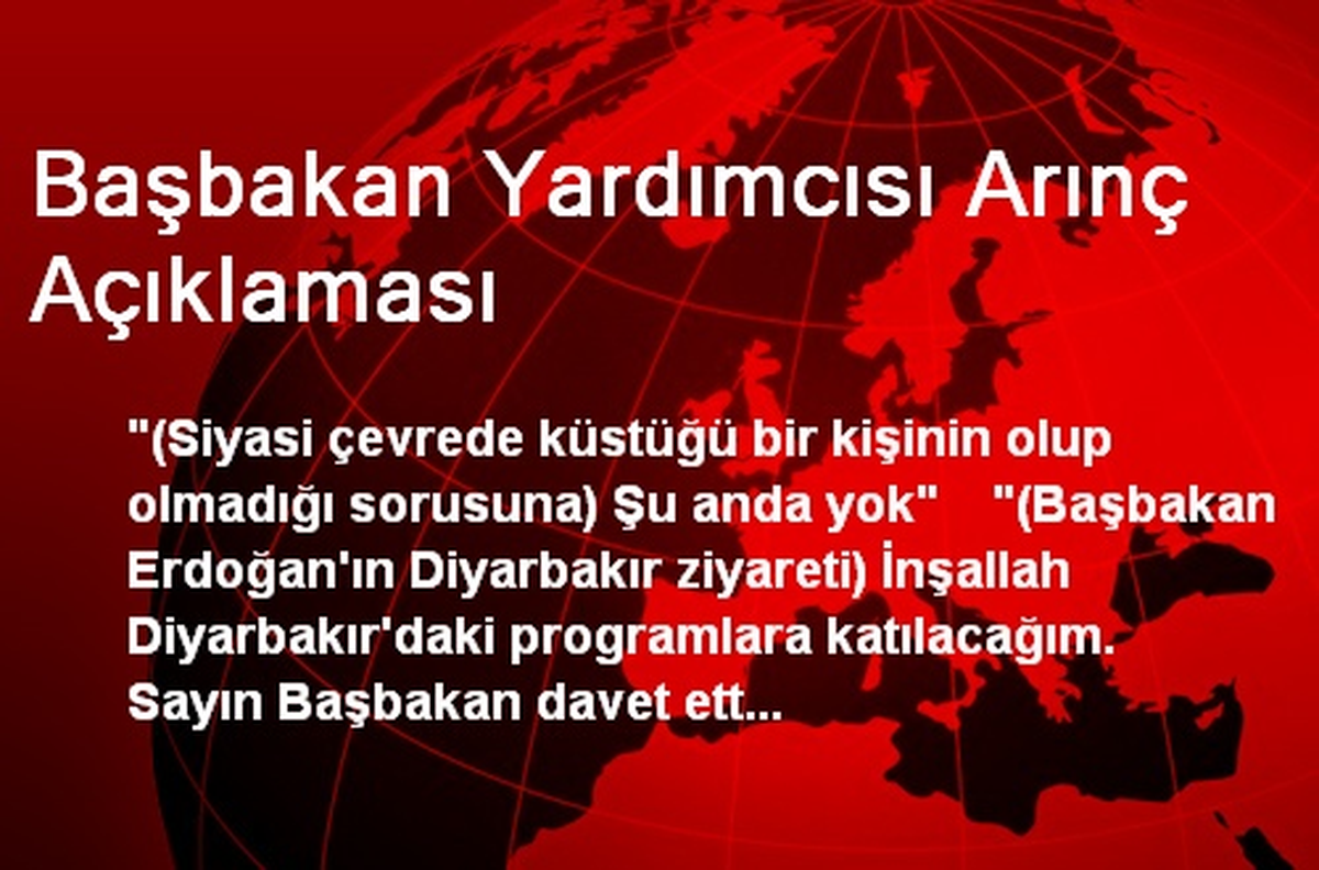 Başbakan Yardımcısı Arınç Açıklaması