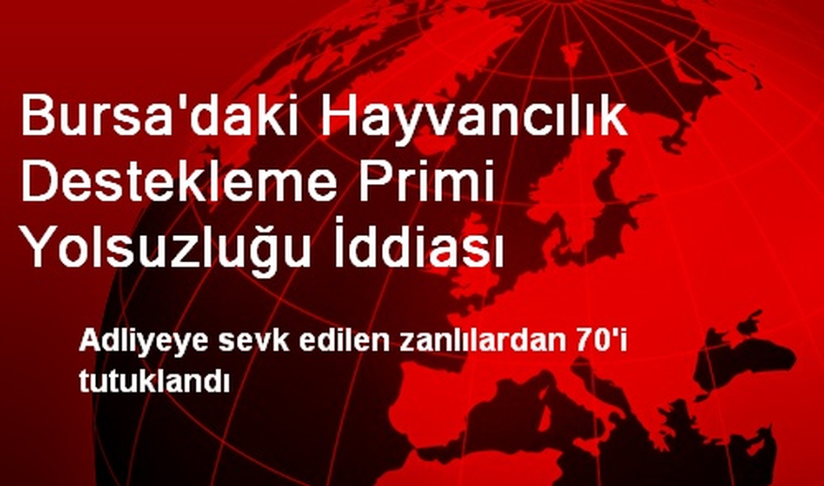 Bursa\'daki Hayvancılık Destekleme Primi Yolsuzluğu İddiası