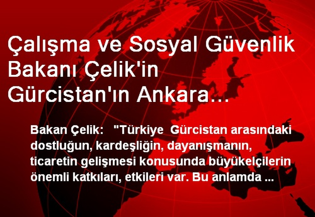 Çalışma ve Sosyal Güvenlik Bakanı Çelik\'in Gürcistan\'ın Ankara Büyükelçisi\'ni Kabulü