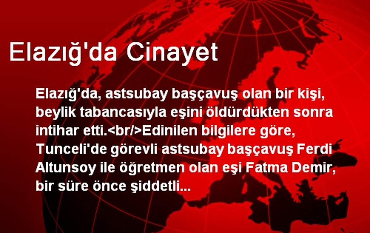 Elazığ\'da Cinayet