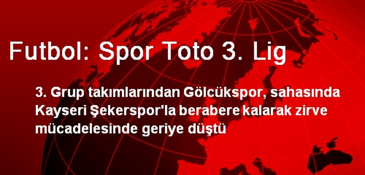 Futbol: Spor Toto 3. Lig
