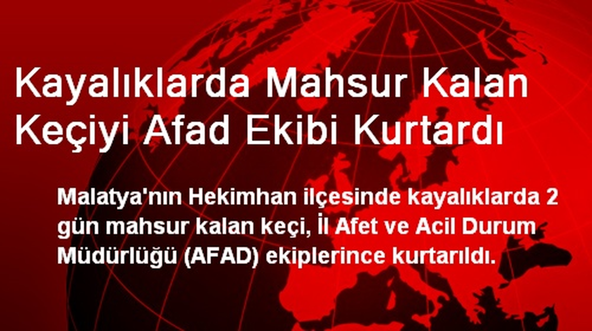 Kayalıklarda Mahsur Kalan Keçiyi Afad Ekibi Kurtardı