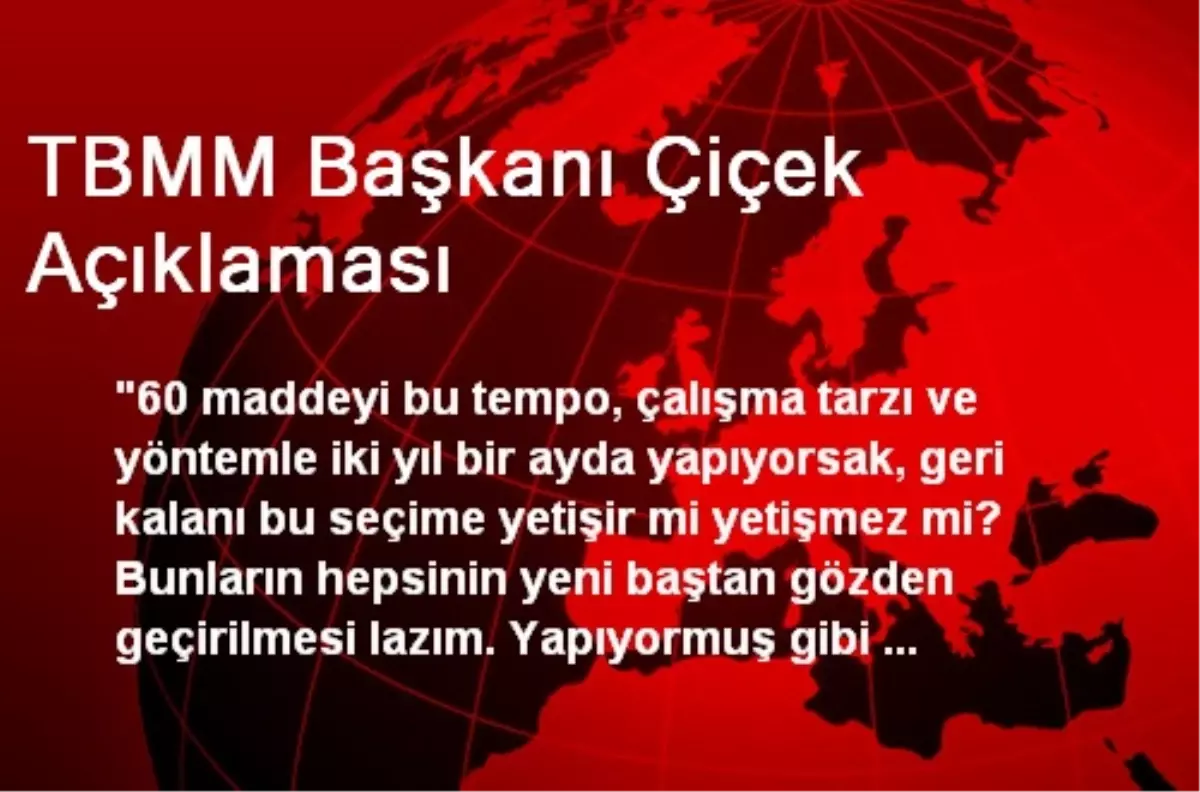 TBMM Başkanı Çiçek Açıklaması