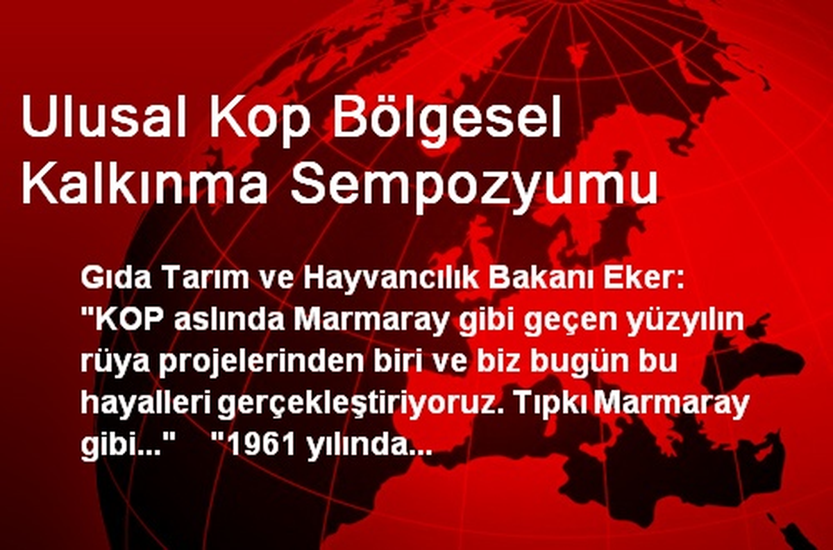 Ulusal Kop Bölgesel Kalkınma Sempozyumu