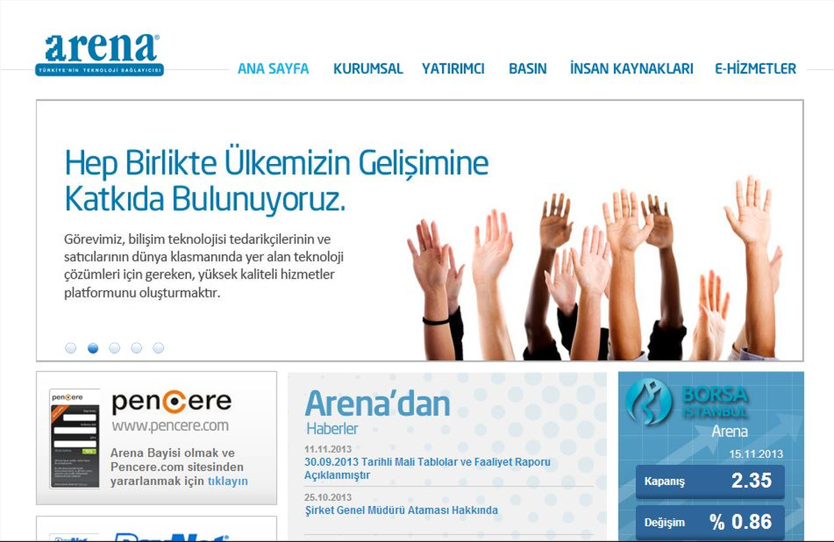 "Arena.com.tr" İnternet Sitesi Yayında