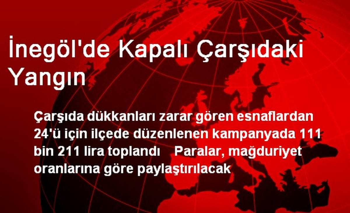 İnegöl\'de Kapalı Çarşıdaki Yangın