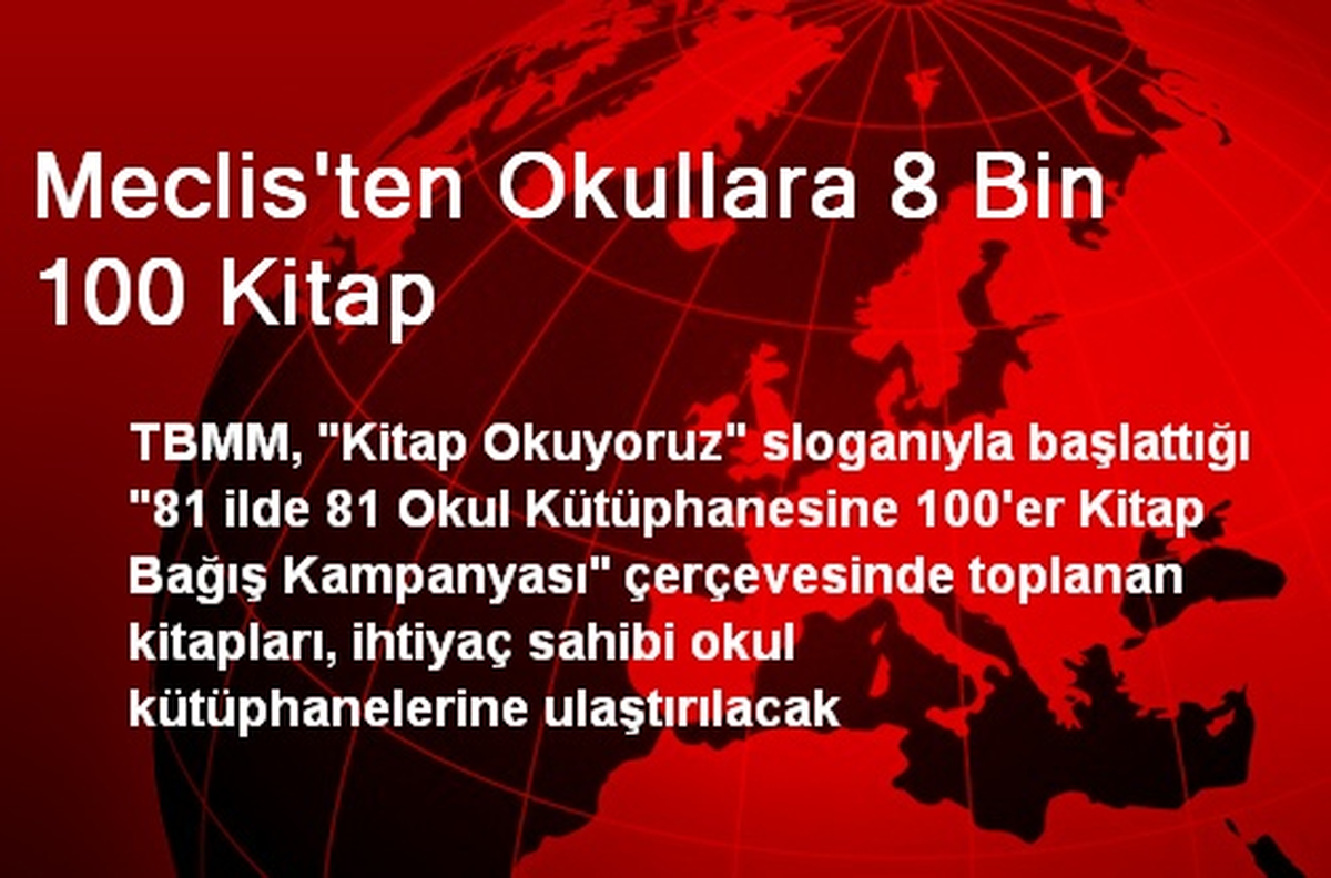 TBMM, Okullara 8 Bin 100 Kitap Dağıtacak