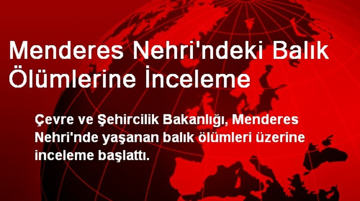 Menderes Nehri\'ndeki Balık Ölümlerine İnceleme