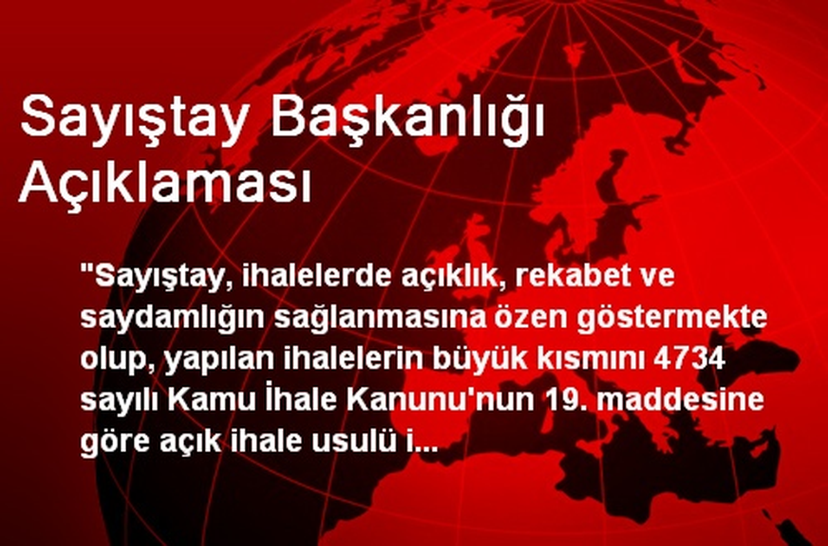 Sayıştay Başkanlığı Açıklaması
