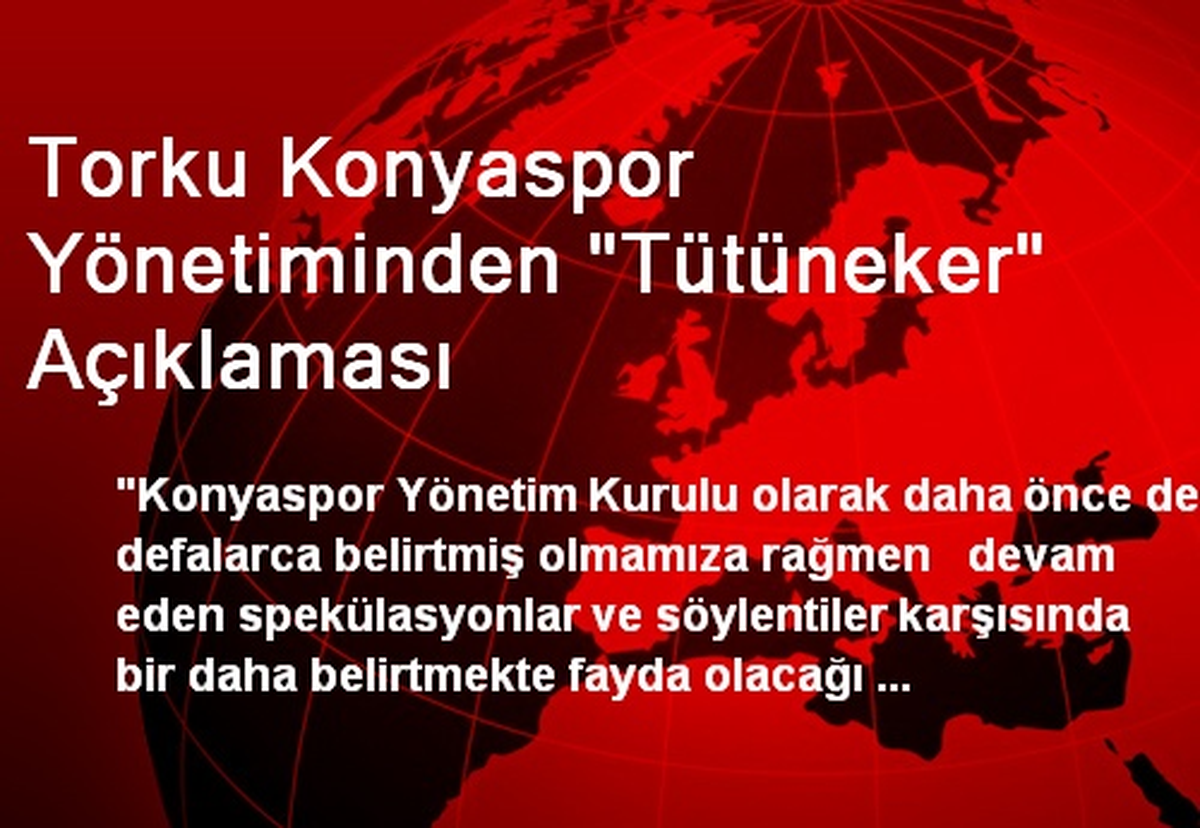 "Tütüneker ve Ekibine Güvenimizi Tekrarlıyoruz"