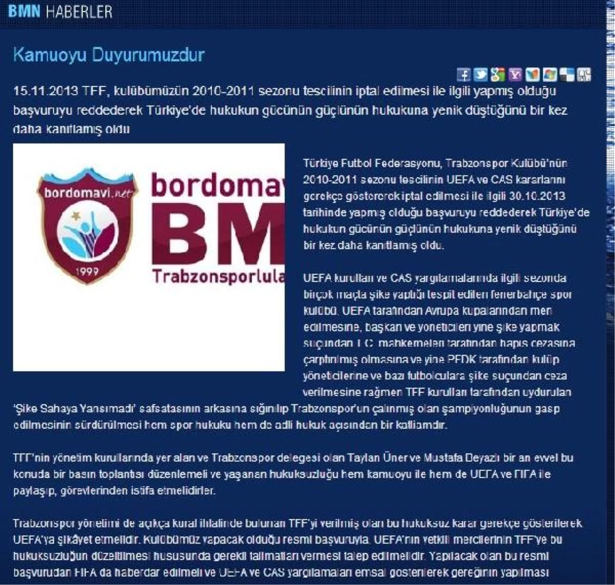 Trabzonspor Taraftarlarından Açıklama