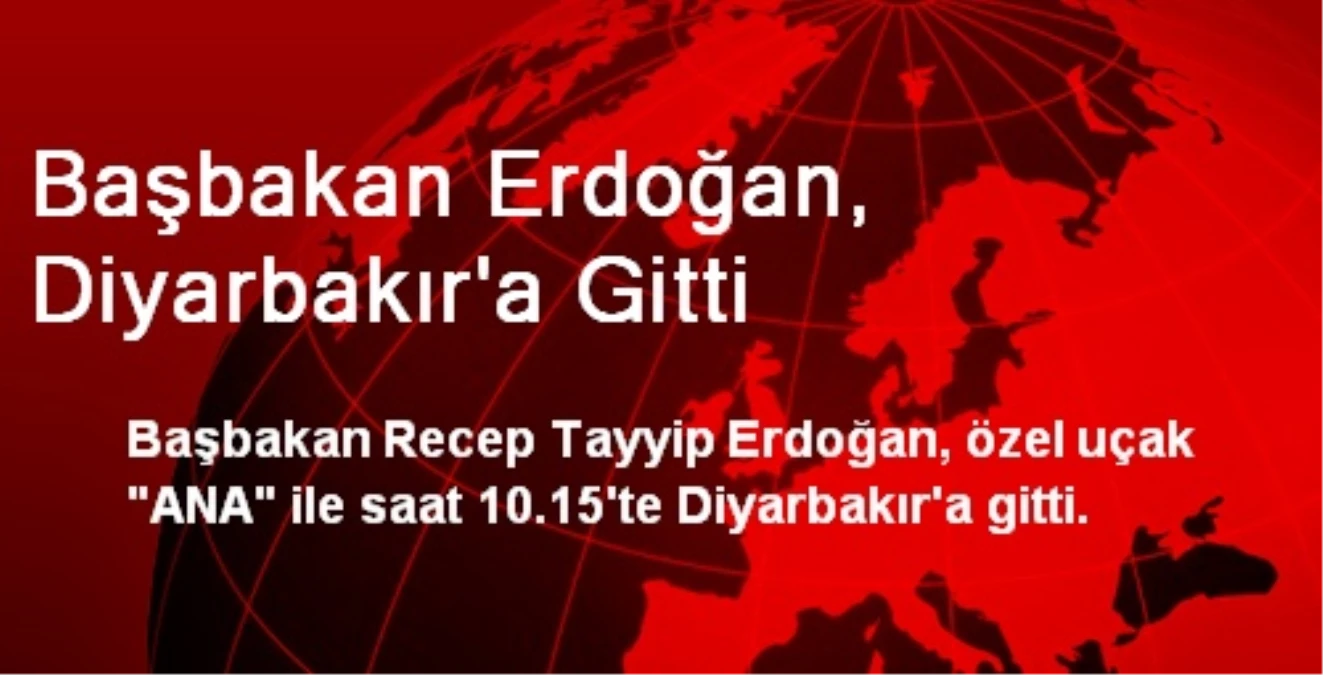 Başbakan Erdoğan, Diyarbakır\'a Gitti